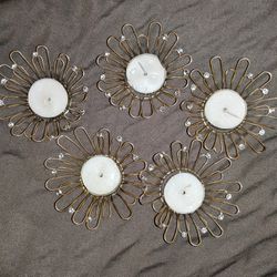 Handmade Floral Tea Candle Holders 5 CT.