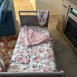 Toddler Bed,  Mattress & 4 Piece Comforter Set