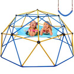 Turfee tree swing for kids 98 ft zip line   Jugader 50FT Ninja Warrior Obstacle Course for Kids with Saucer Swing, Colorful Net, Climbing Ladder, Ninj