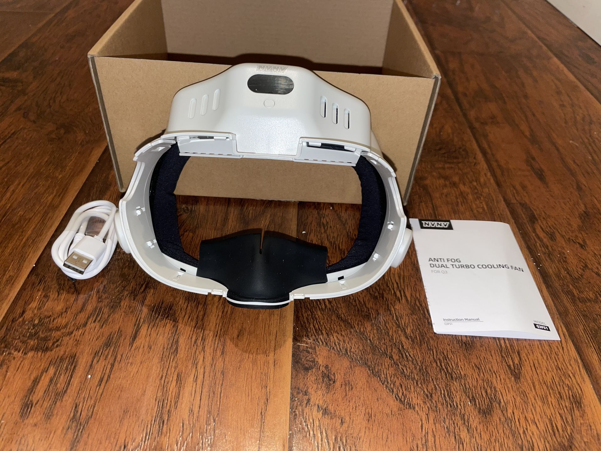 VR Cooling Fan, Dual Turbo, Meta Quest 3 VR Cooling Fan, 3-Speed Independent Fan | Breathable Face Pad and Anti-Fog Facial