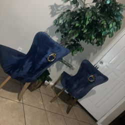 Two beautiful royal blue chairs