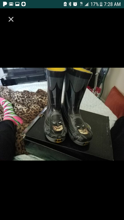 batman rain boots with umbrella (not shown) but match the boots