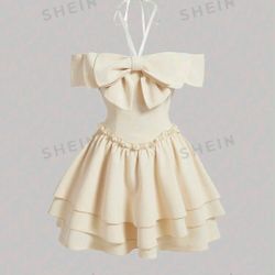 Bow Design Mini Dress (XS)