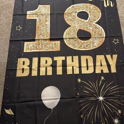 “18” Birthday Banner & Cake Topper