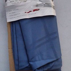 Origins Microfiber Tablecloth Blue 90" Round