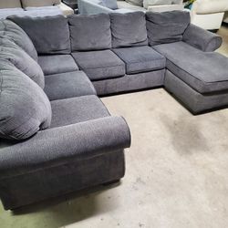 Gray Reversible Chaise Sectional Sofa