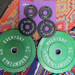 OLYMPIC 25 LB. BUMPER PLATES  & 5LB. & 2.5 LB. PLATES 
  •  55s  45s  35s    BUMPER PLATES ARE ALSO AVAILABLE