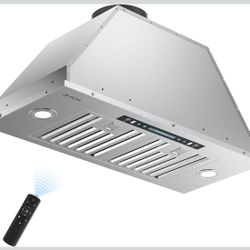 NEW IKTCH 30 inch Built-in/Insert Range Hood 900 CFM, Ducted/Ductless Convertible Duct, Stainless 
