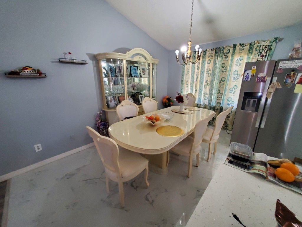 Dining Table Set With 6 Chairs and China 