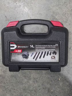 Powerbuilt 14-Piece Power Steering and Alternator Pulley Puller / Installer Kit (Model 648605, also known as Kit 20)