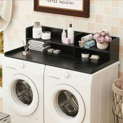 Wooden Washer Dryer Countertop Shelf, Laundry Countertop,54.7"X 28.3"Black