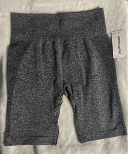 womans gray seamless Sweat Wicking stretch high rise biker shorts small medium