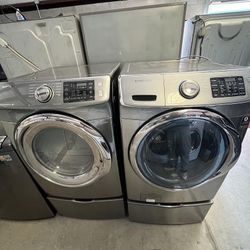 Gray Samsung Washer and Dryer Set w/ Drawers