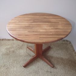 Vintage Mid Century Modern Walter of Wabash Butcher Block Kitchen Dining Table 