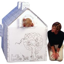 Big Cardboard Coloring Playhouse. 