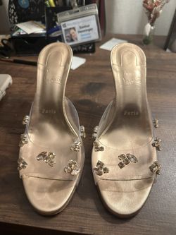 Christian Louboutin Degraqueen Conversely Style Rose Gold Heel