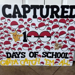 Handmade Pokémon 100 Days Of School Poster