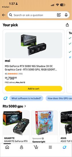 MSI GeForce RTX 5080 16GB Shadow 3X OC - Excellent Condition