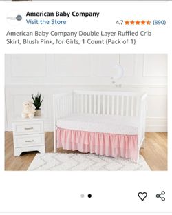 Double Layer Ruffled Crib Skirt,  in pink