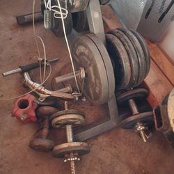 Olympic Weight Set Up.  All Of It For Cheap. 