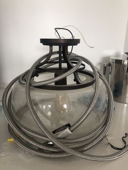 Sphere hanging light fixture