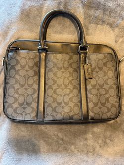 NWOT Coach Signature Perry slim Monogram Briefcase Bag