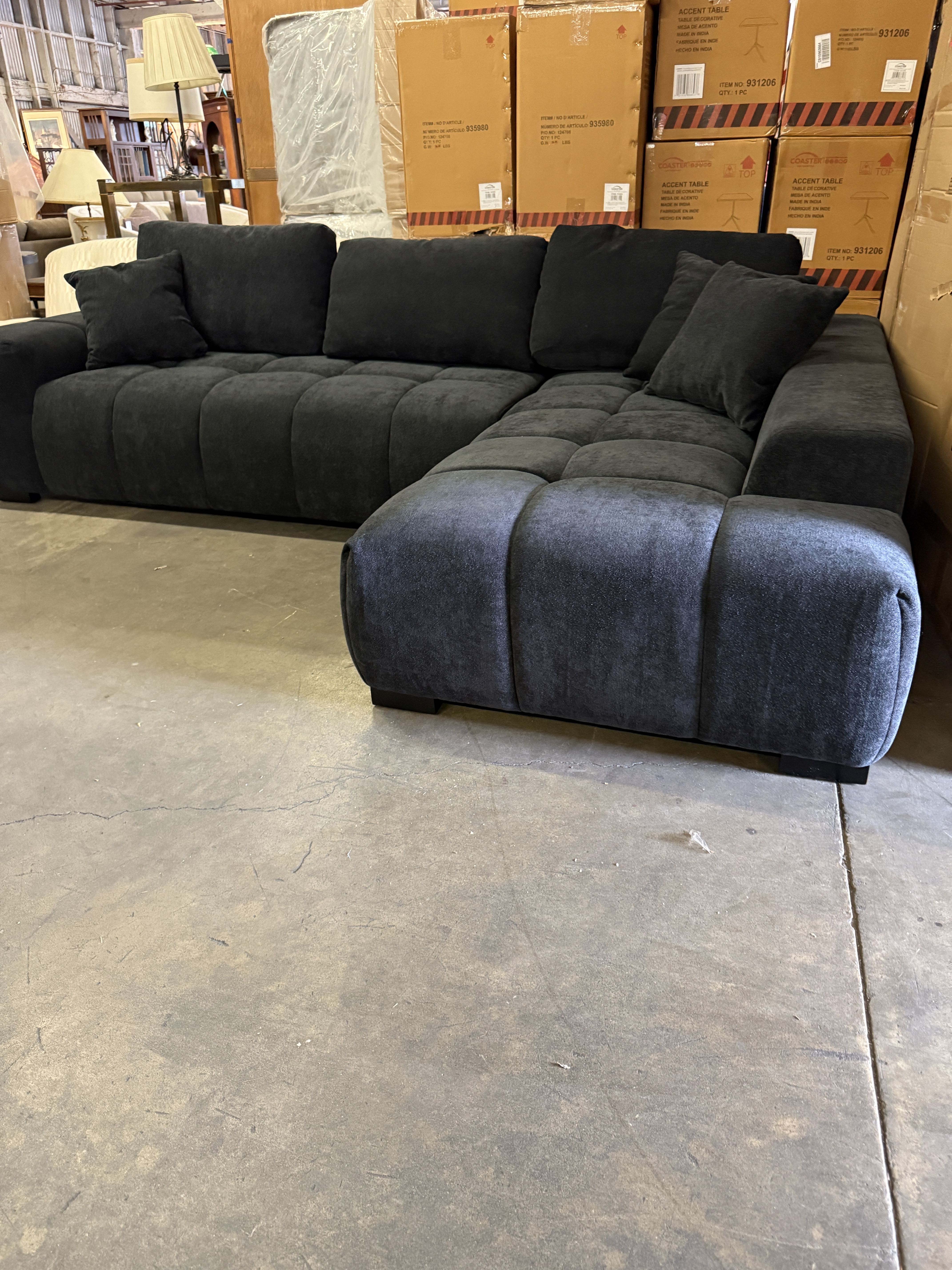 Black MCM Cloud Style Sectional Mid Century Modern 