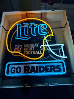 Rare Vintage Miller Lite Beer Raiders Neon light