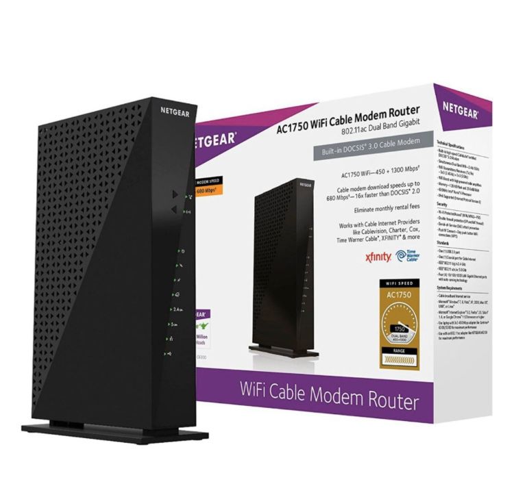 NETGEAR - Dual-Band AC1750 Router with 16 x 4 DOCSIS 3.0 Cable Modem