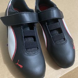 Puma  Strap Black White Red Big Kids Children Girls Boys Shoes 