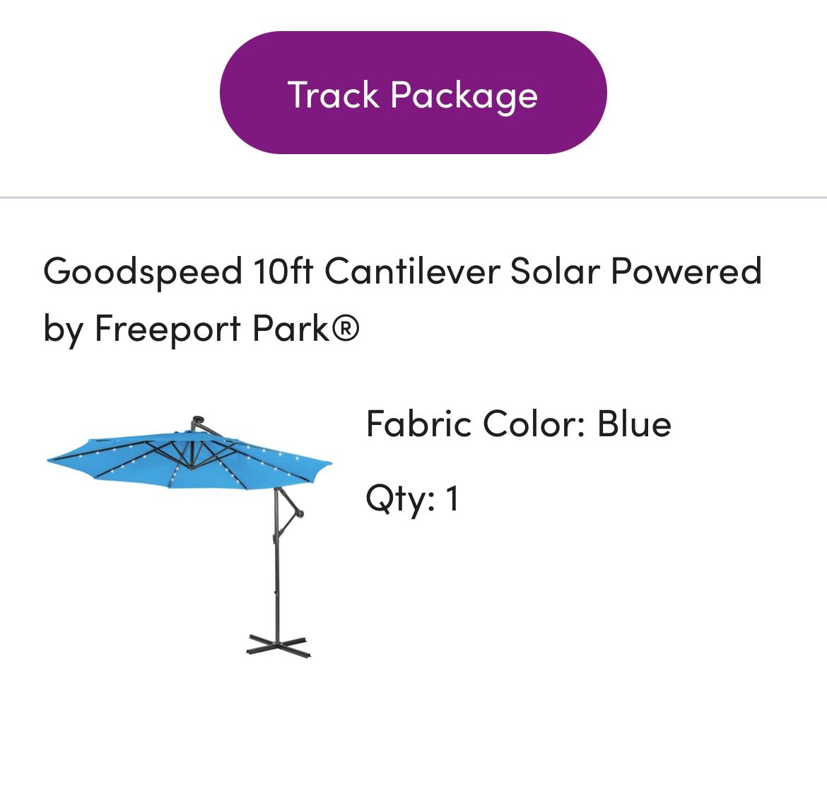 Blue Solar Umbrella From Wayfair New In Box