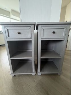Light grey end tables