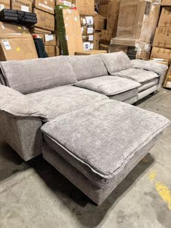 L-Shaped Sofa with 122-inch Deep Seat