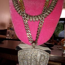 Brass Chain With Qz Diamonds With Charm