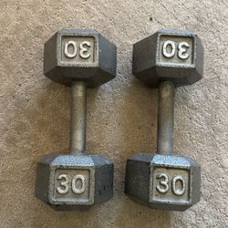 Pair Of 30lb Iron Dumbbells $30