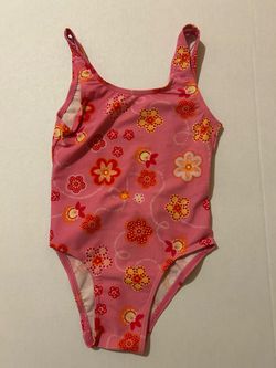 Blue Boulevard floral print one-piece swimsuit for girls, size 98 (2T/3T)