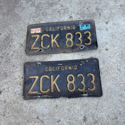 Classic Car Parts  Black License Plates  