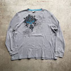 Vintage Y2K Elite Grunge Skate Gray Thermal Long Sleeve