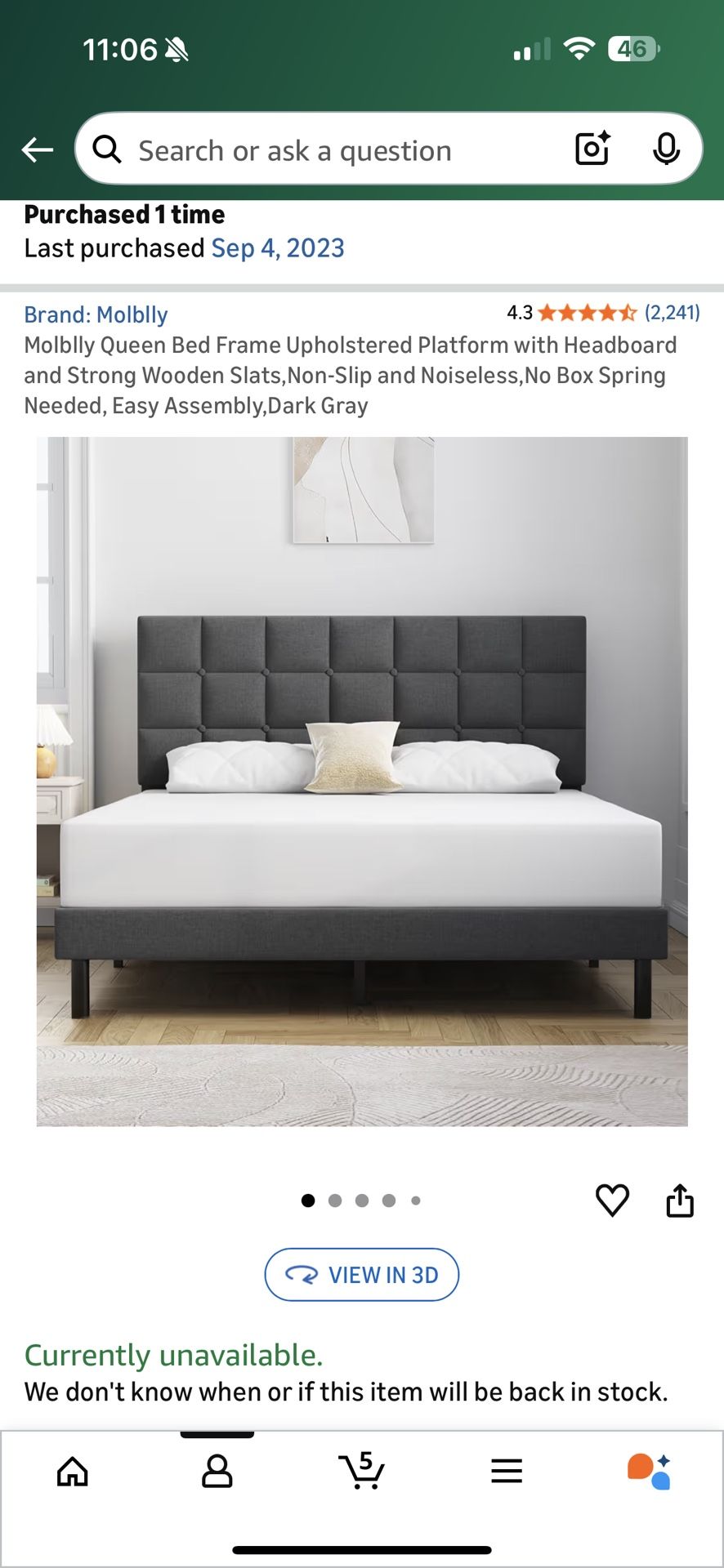 Queen Size Bed Mattress & Frame