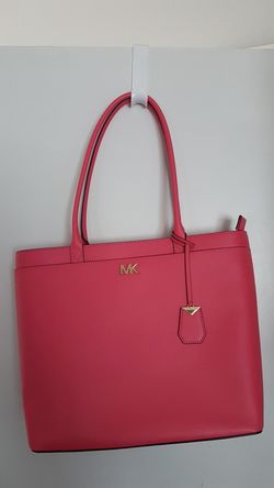 Michael Kors Maddie Rose Pink Leather LG Tote Purse
