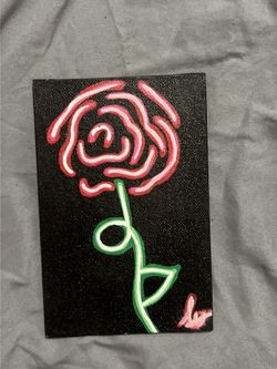 Neon Rose Painting