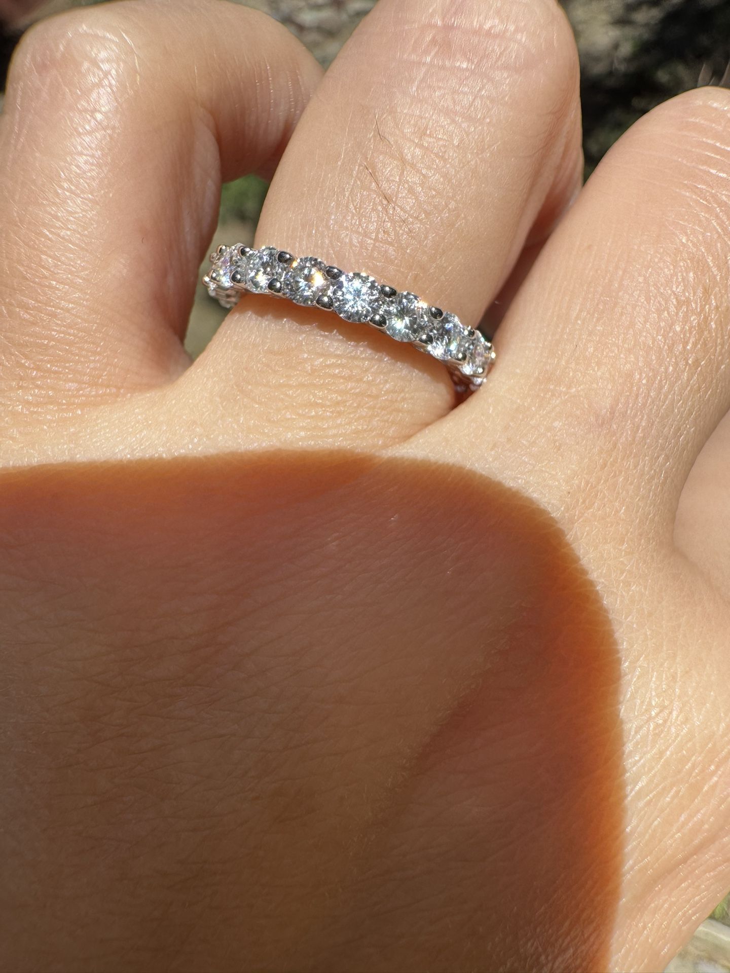 New Moissanite Wedding Band 18K 2.0CT White Gold Plated Sterling Silver Rings