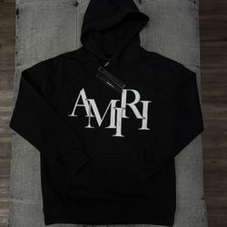 Amiri Staggered Logo Hoodie Size Small 