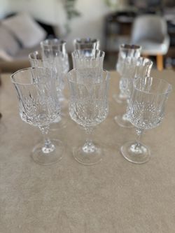 crystal wine glasses -9 total