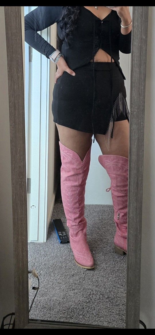 Women's Cowboy Western Fashion Over The Knee Thigh High Cowgirl