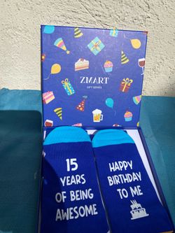 15th Birthday Party Socks with Gift Box