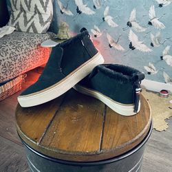 Toms Paxton Winterized Slip On Shoes, Suede And Faux Fur, Color: Forged Iron,  Boots Sneakers Shoes, Size 7, Woman’s 