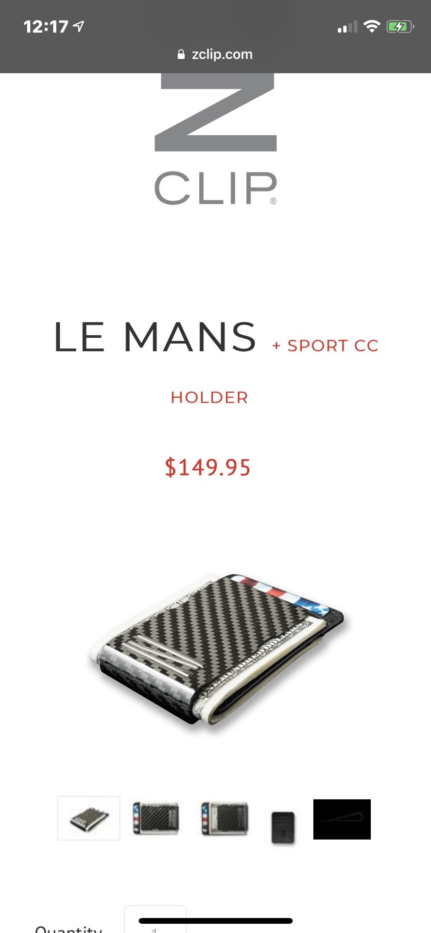 Z clip Le Mans with card case rarely used money clip
