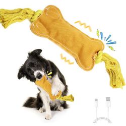 Interactive Dog Toys Wiggles Tails with Squeaky, Motion Activated Dog Bone Toys (for Small Puppy)