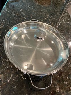 Apex rare find lifetime WOLFGANG PUCK  12" Paella Pan skillet  18-10 Stainless Steel pan is ovenproof 400°